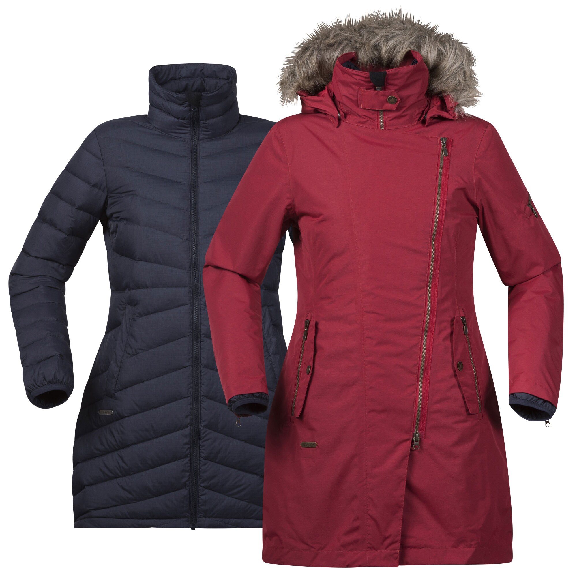 Bergans Dames Functionele Mantel Sagene Navy Rood bergans kopen in de aanbieding