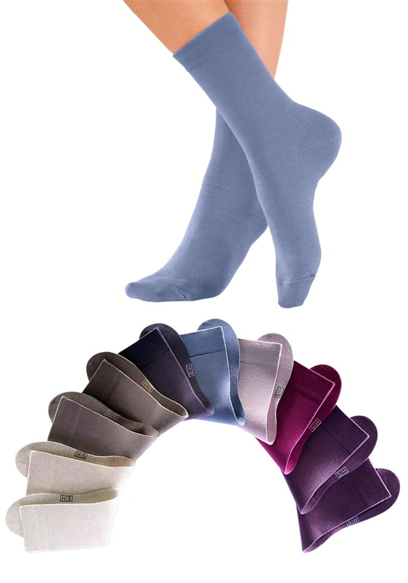 Thumbnail - H.I.S Unisex-Socken, 10 Paar