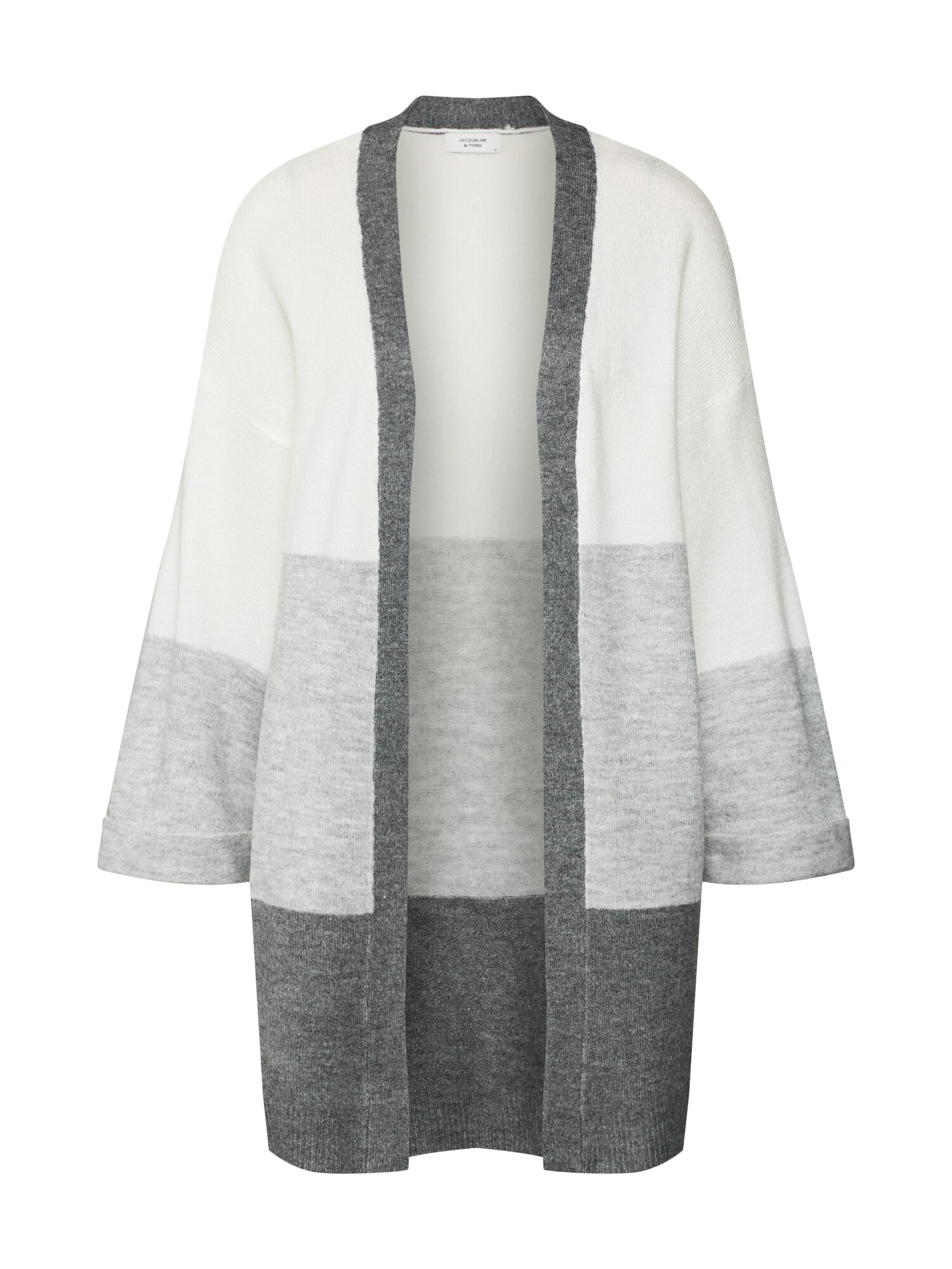 Jacqueline De Yong Dames Gebreid Vest Lichtgrijs Donkergrijs Wit jacqueline de yong kopen in de aanbieding