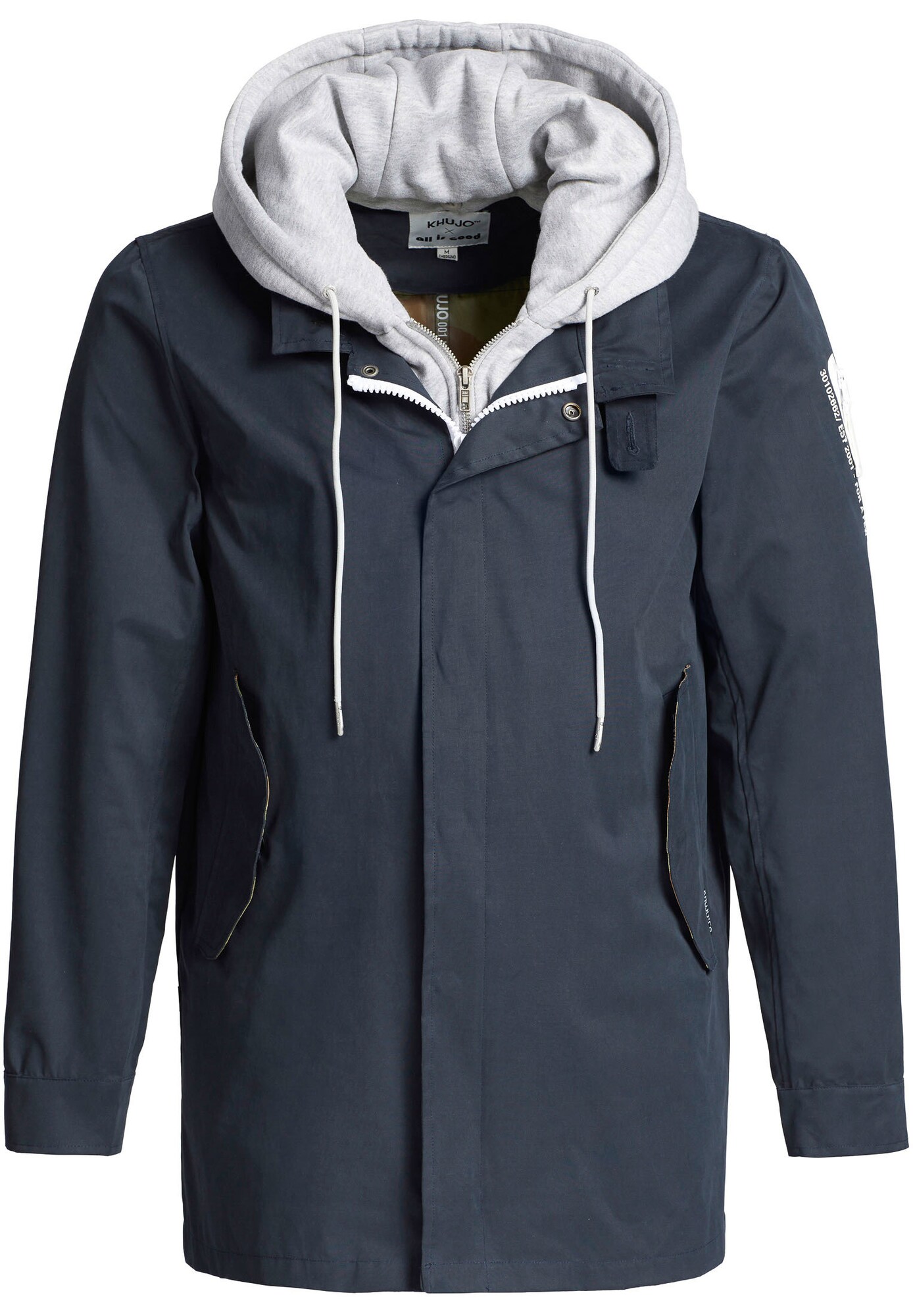 Khujo Heren Tussenjas Phokas Donkerblauw Lichtgrijs khujo kopen in de aanbieding