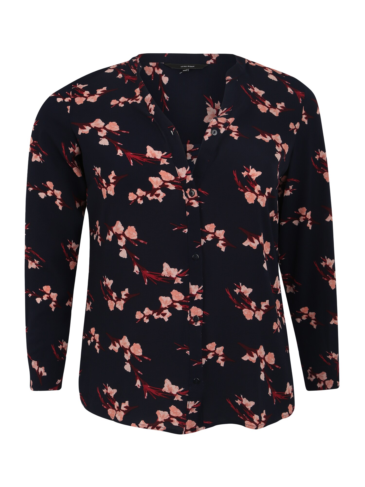 Vero Moda Curve Dames Blouse Saga Nachtblauw Rosa vero moda curve kopen in de aanbieding