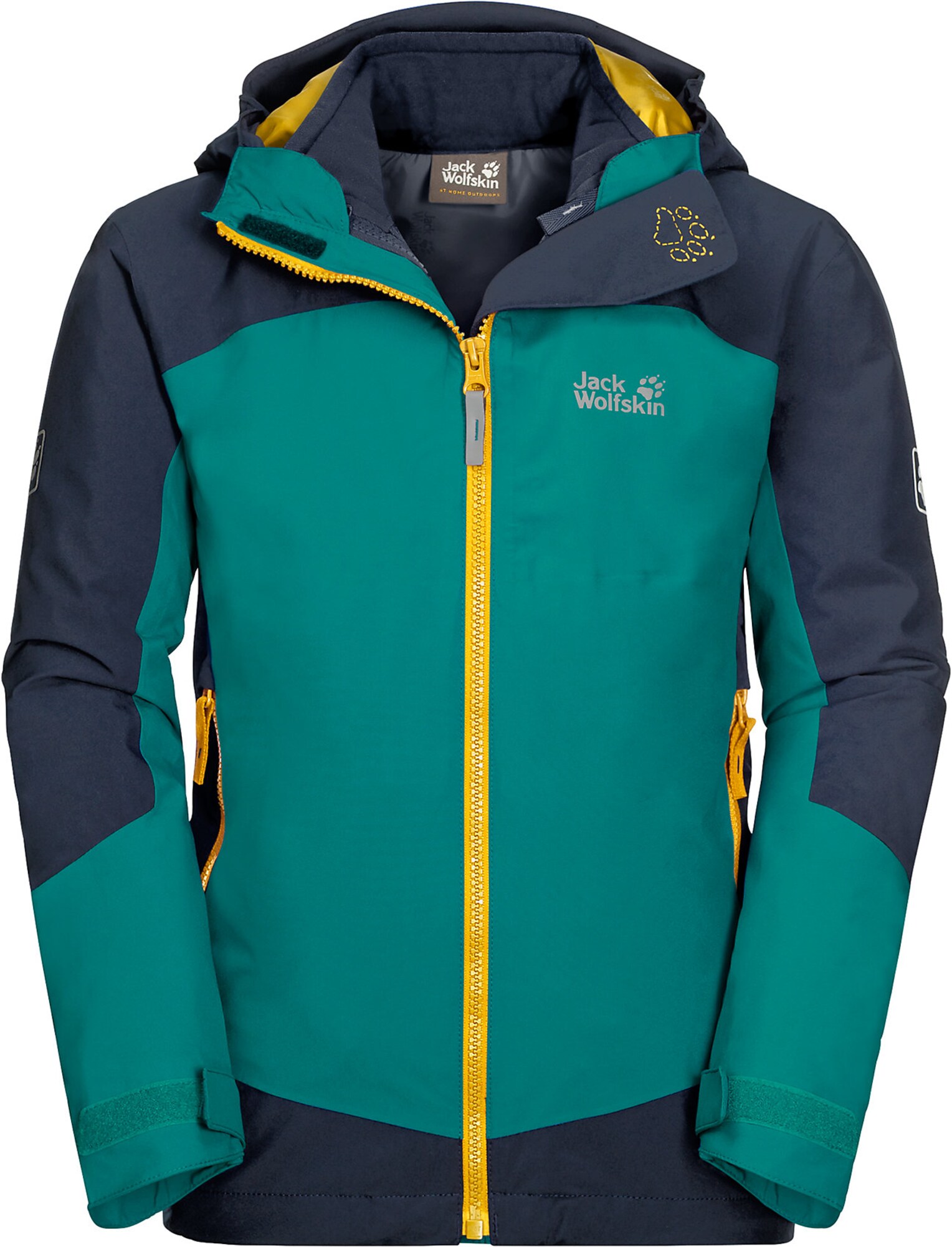 JACK WOLFSKIN Laisvalaikio striukė 'Ropi'  geltona / nakties mėlyna / nefrito spalva