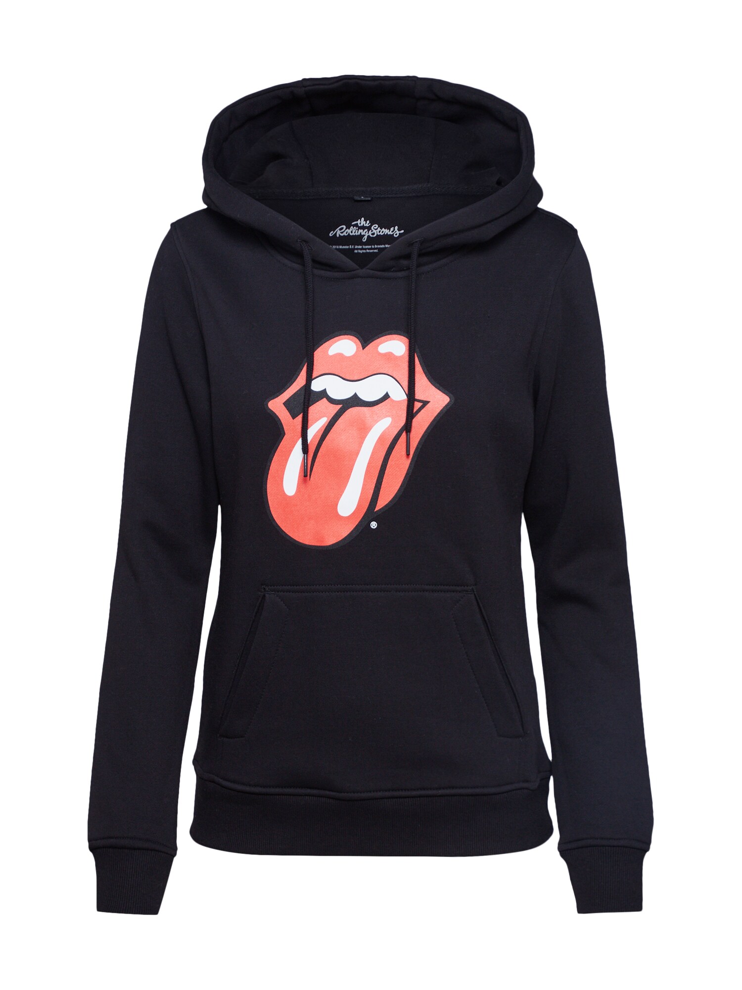 Merchcode Megztinis be užsegimo 'Rolling Stones Tongue'  juoda / raudona / balta