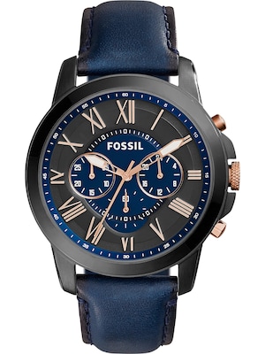 FOSSIL Reloj analógico 'GRANT, FS4835'  navy / oro rosa / grafito
