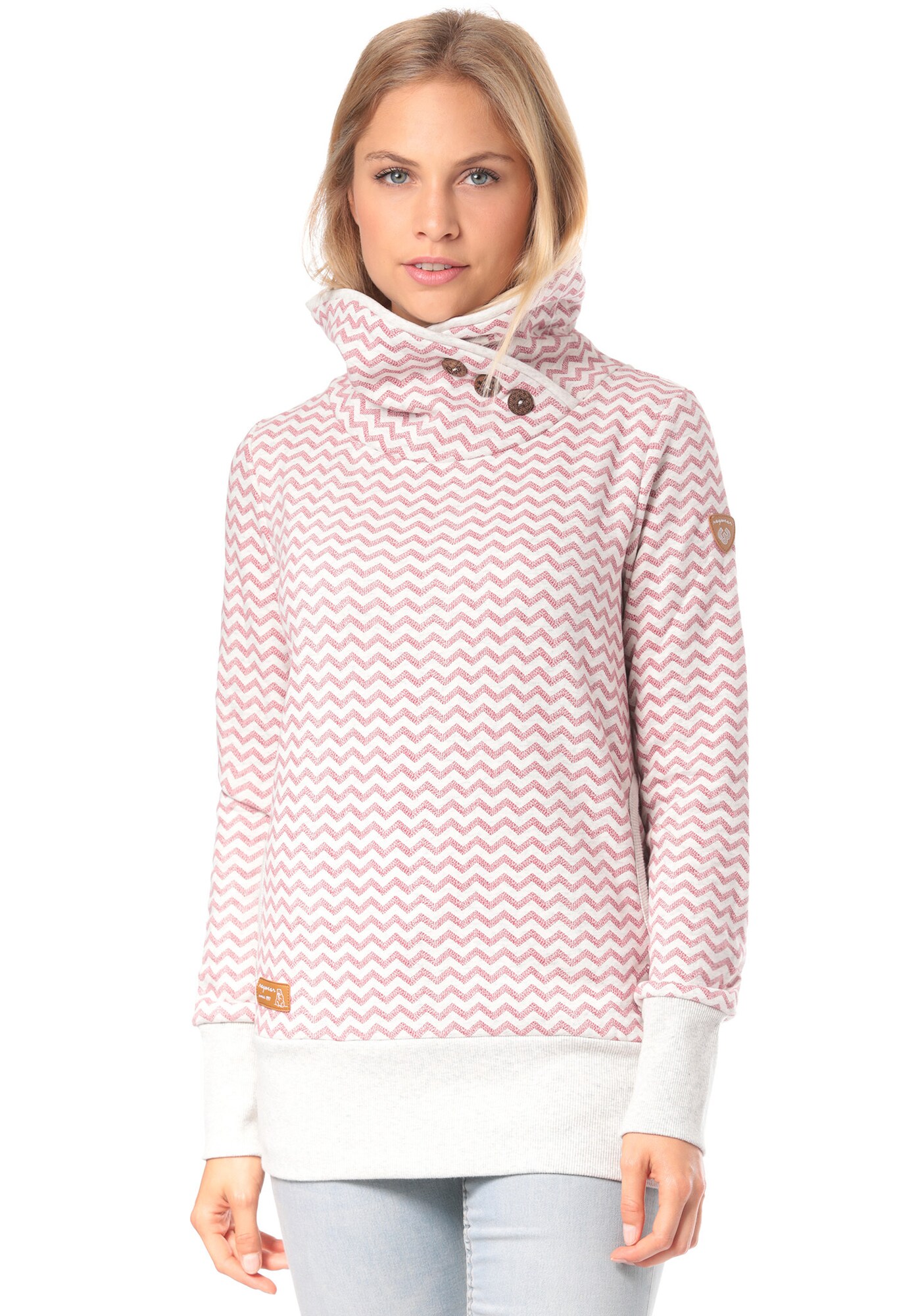 Ragwear Dames Sweatshirt Rosa Wit ragwear kopen in de aanbieding
