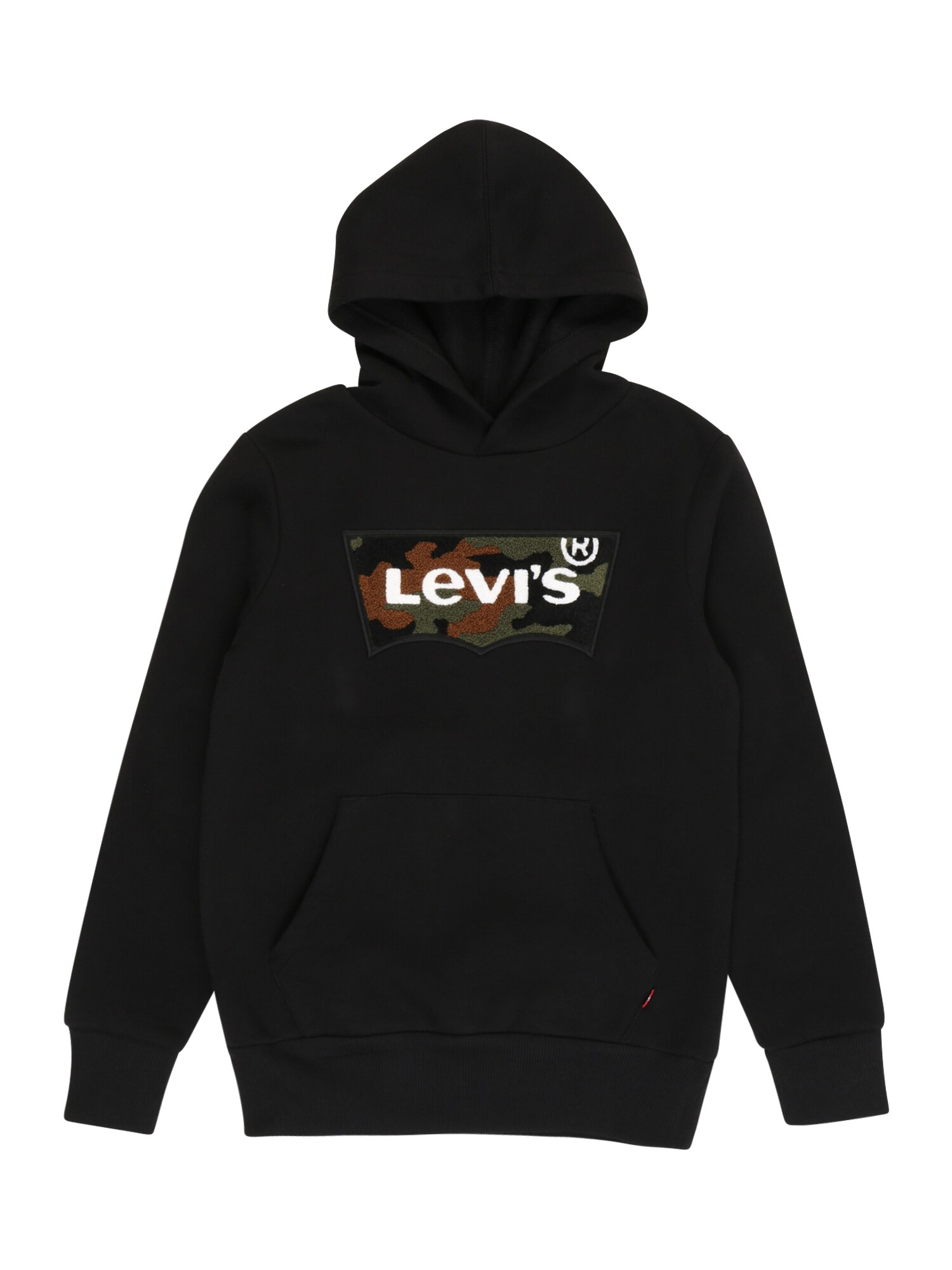 LEVI'S Megztinis be užsegimo 'CHENILLE BATWING'  juoda / balta / rusvai žalia / ruda