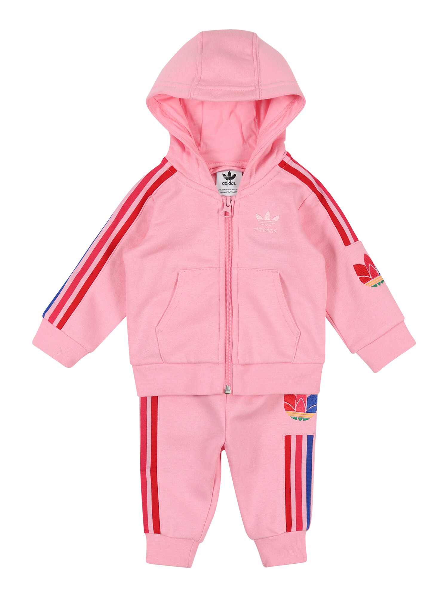 ADIDAS ORIGINALS Laisvalaikio kostiumas 'Adicolor 3D Trefoil'  mėlyna / rožių spalva / raudona