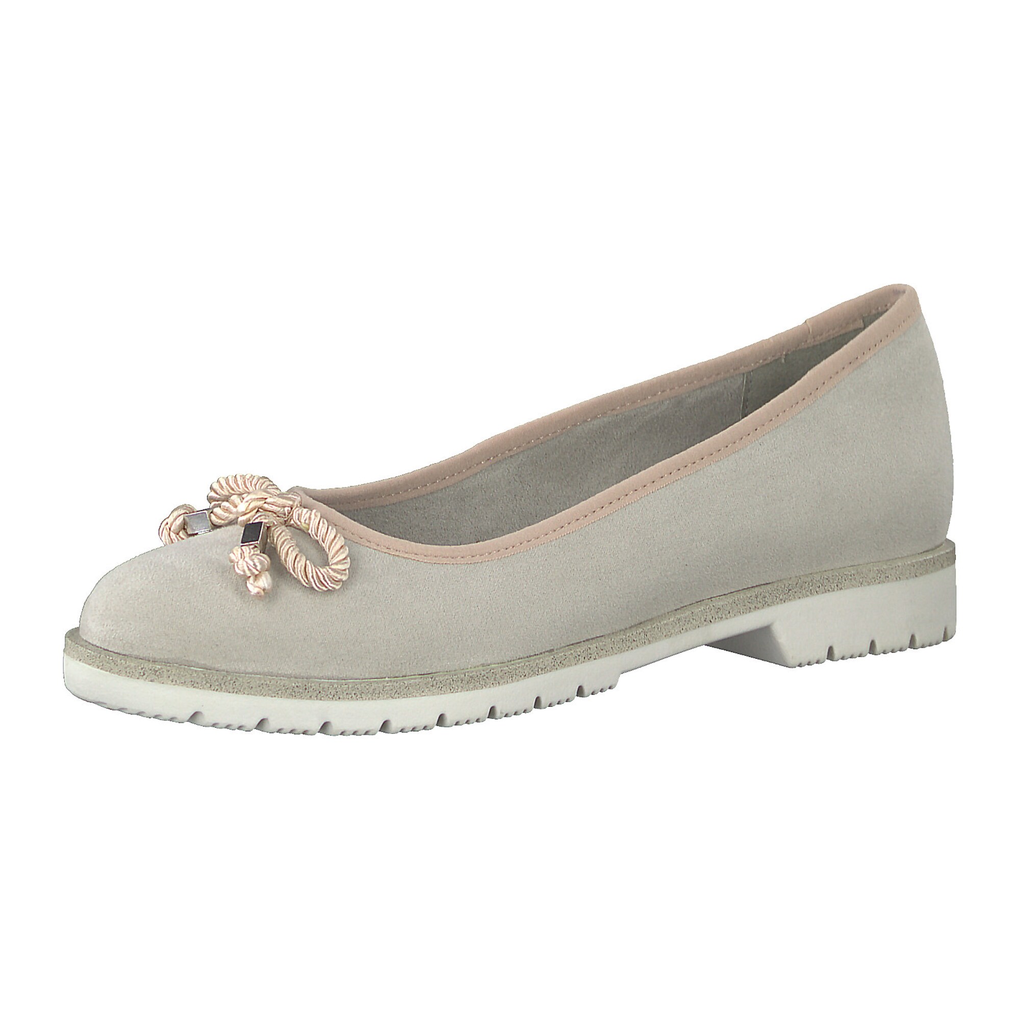 Marco Tozzi Dames Ballerina Lichtbeige Grijs marco tozzi kopen in de aanbieding