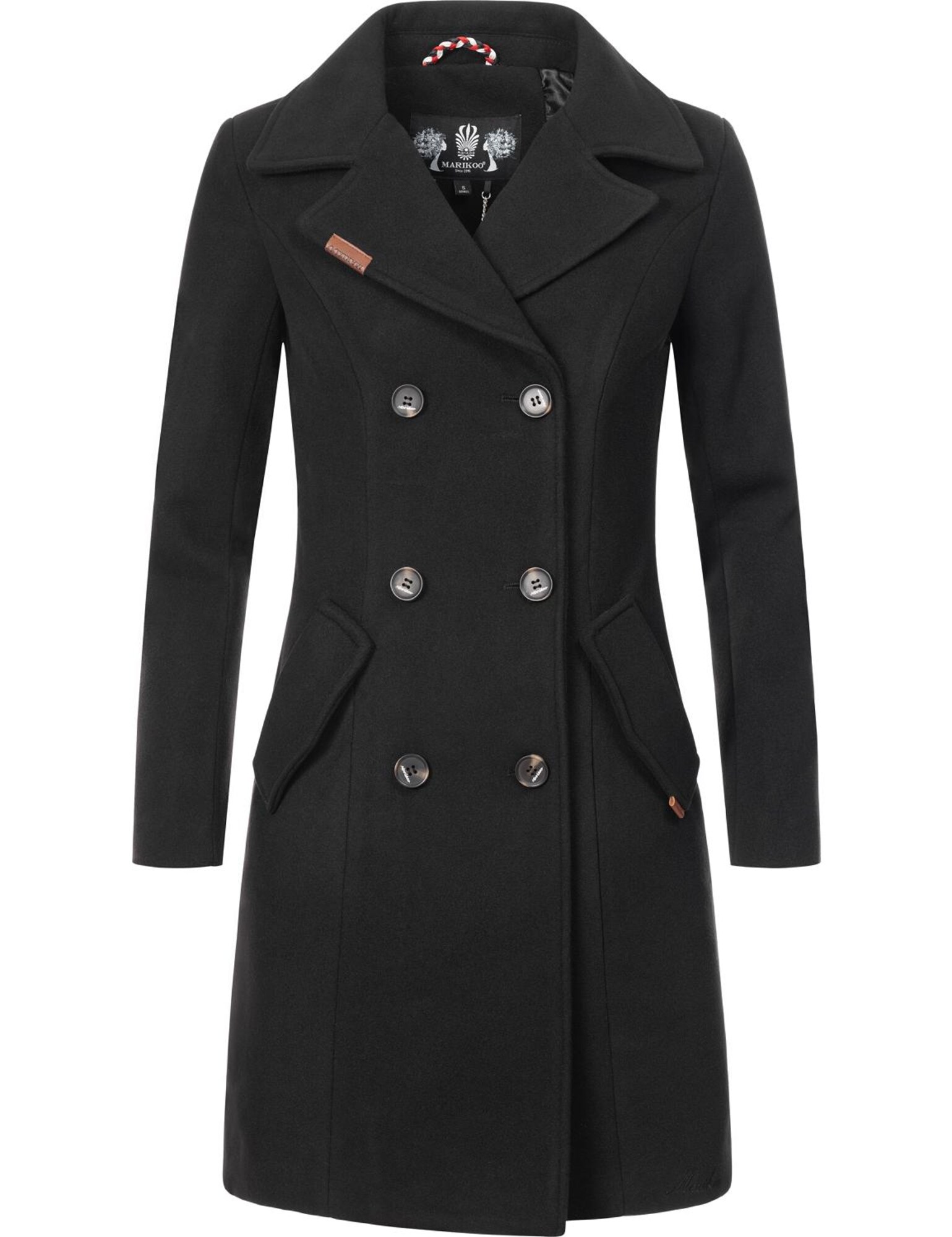 MARIKOO Palton de primăvară-toamnă Nanakoo  negru