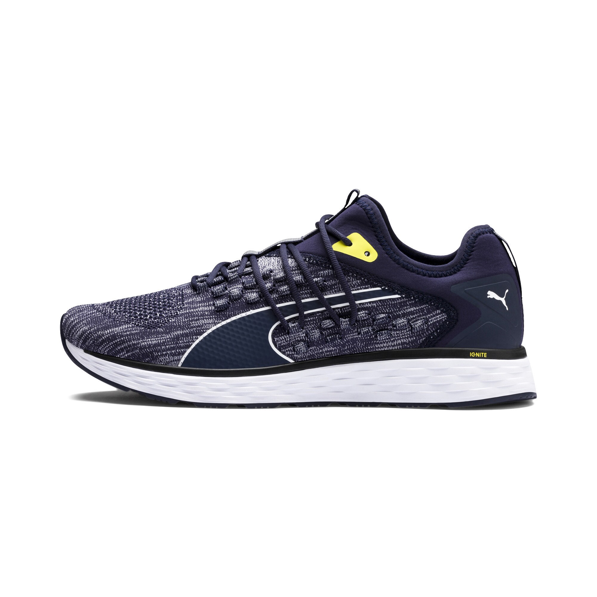 Puma Heren Loopschoen Speed Fusefit Indigo Limoen Wit puma kopen in de aanbieding