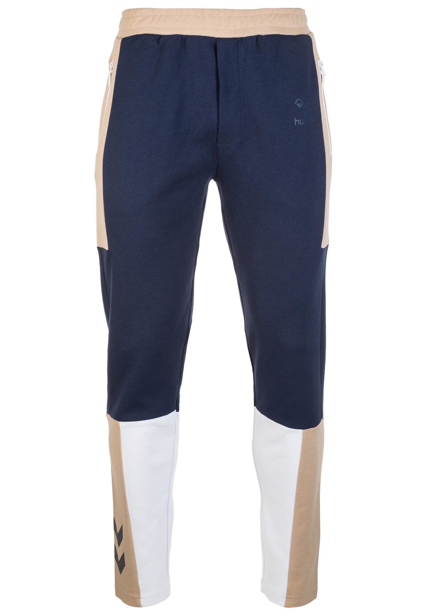 Hummel Heren Sportbroek Hmlowen Lichtbeige Nachtblauw Wit hummel kopen in de aanbieding