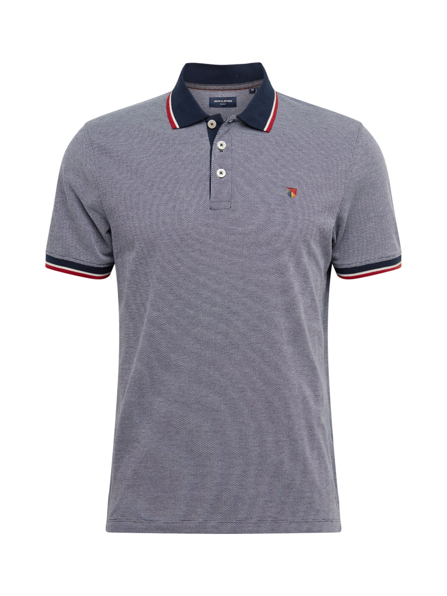 JACK & JONES Marškinėliai  balta / melsvai pilka / tamsiai mėlyna / raudona