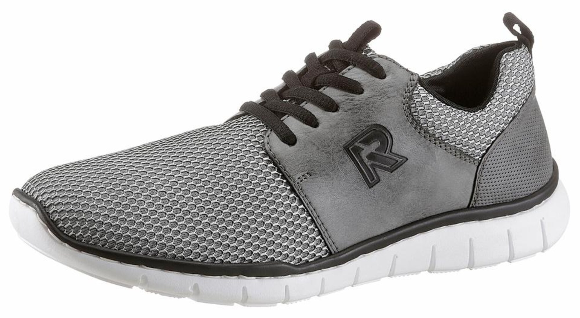 Rieker Heren Sneakers Laag Grijs Zwart Wit rieker kopen in de aanbieding