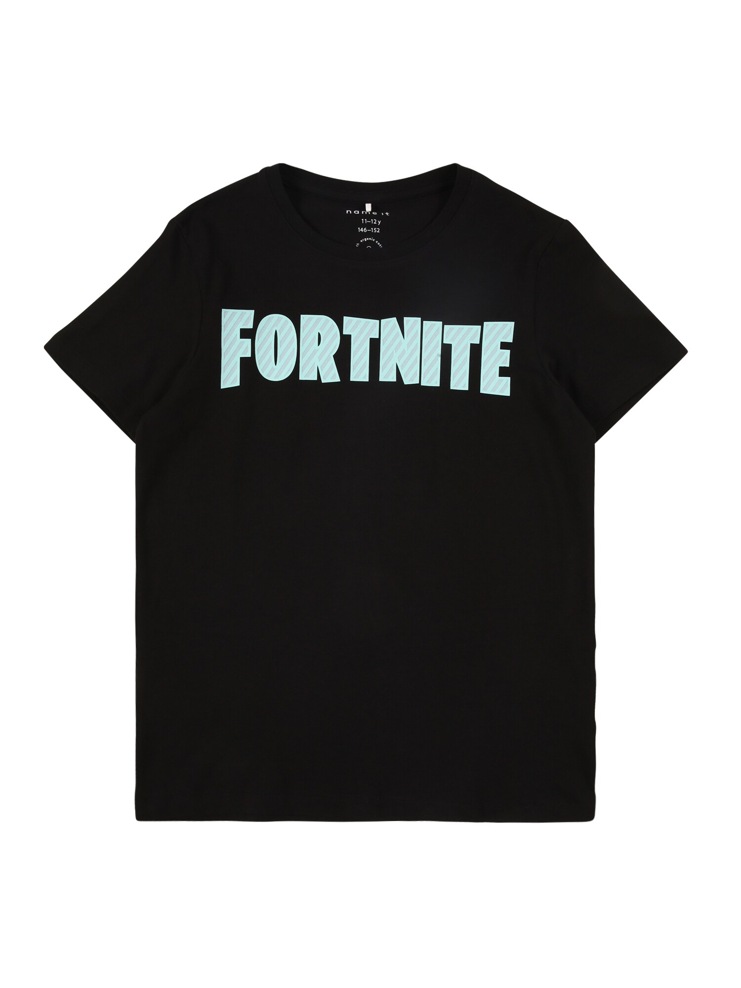 NAME IT Marškinėliai 'Fortnite'  žalsvai mėlyna / juoda
