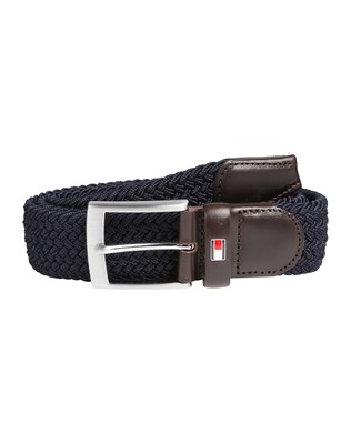 TOMMY HILFIGER Cinturón 'New Adan'  azul oscuro / marrón oscuro
