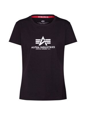 ALPHA INDUSTRIES Camiseta  negro / blanco
