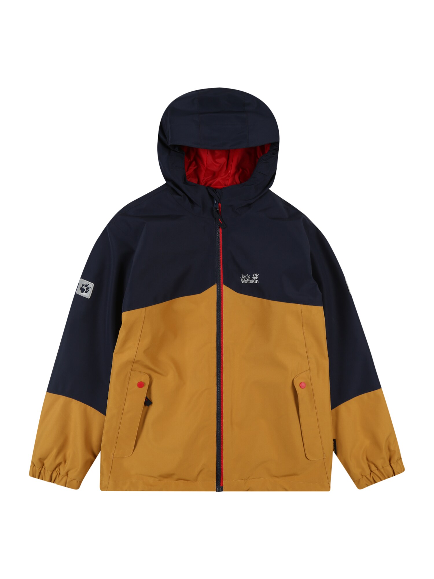 JACK WOLFSKIN Laisvalaikio striukė 'ICELAND'  garstyčių spalva / tamsiai mėlyna