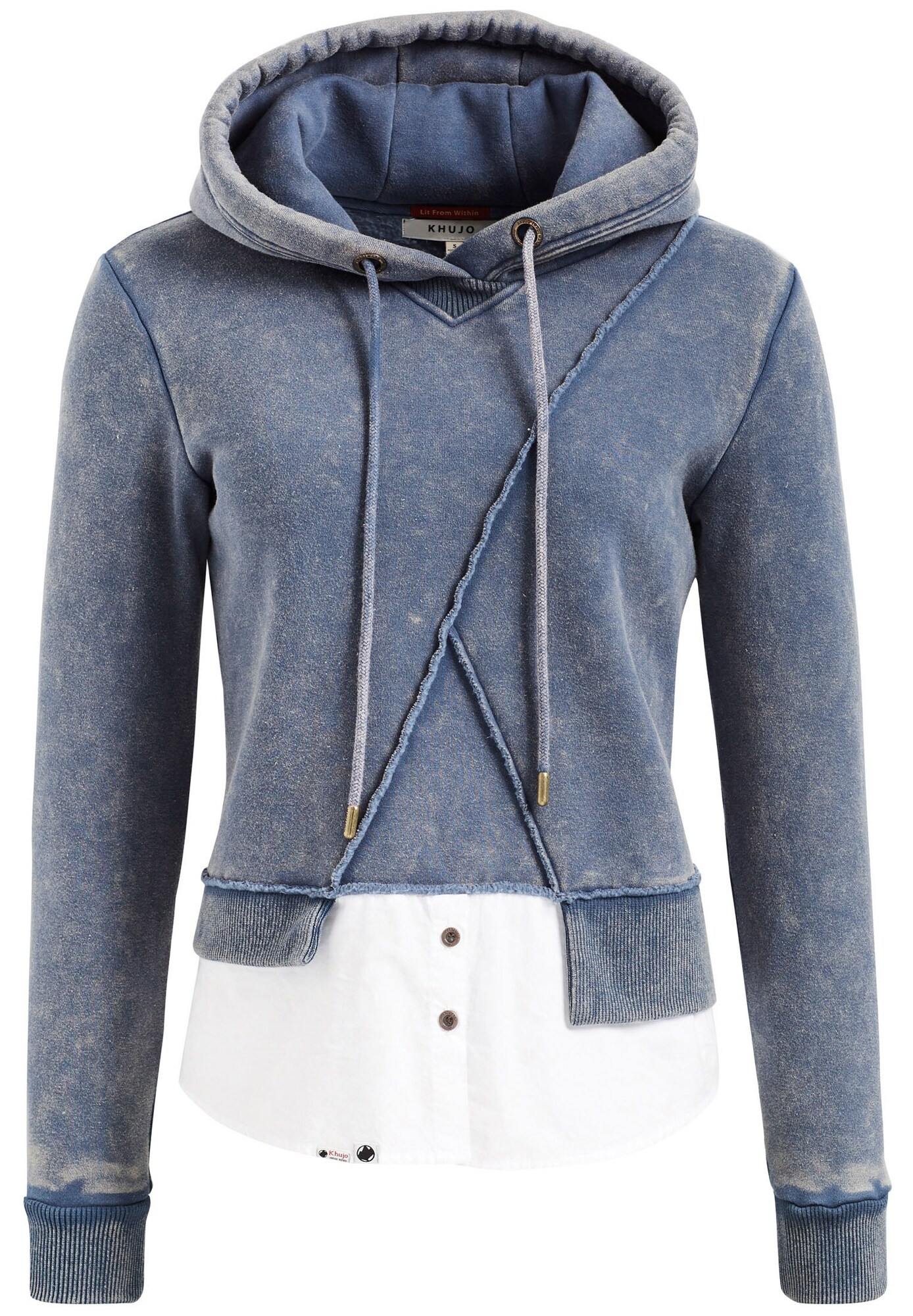 Khujo Dames Sweatshirt Wasame Smoky Blue Wit khujo kopen in de aanbieding