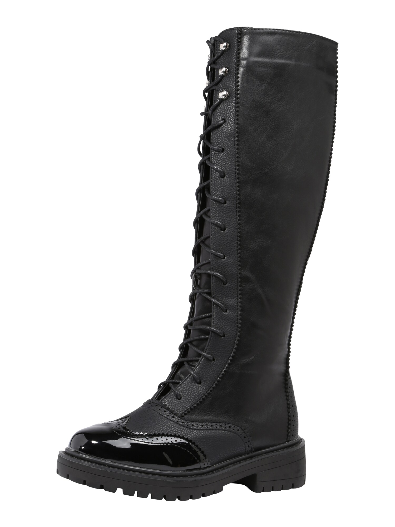 Lost Ink Dames Veterlaarzen Zwart lost ink kopen in de aanbieding