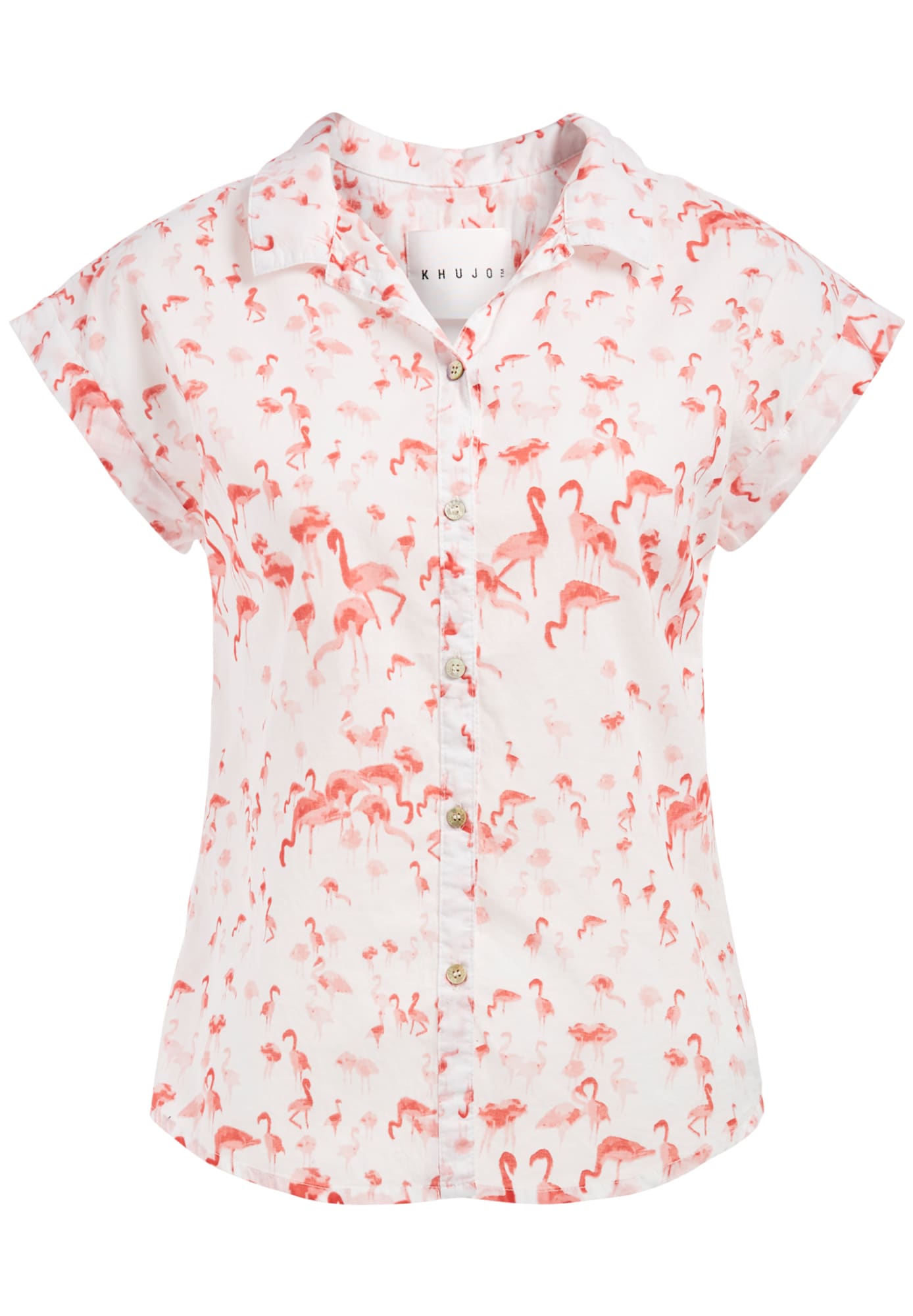 Khujo Dames Blouse Odette Zalm Roze Wit khujo kopen in de aanbieding