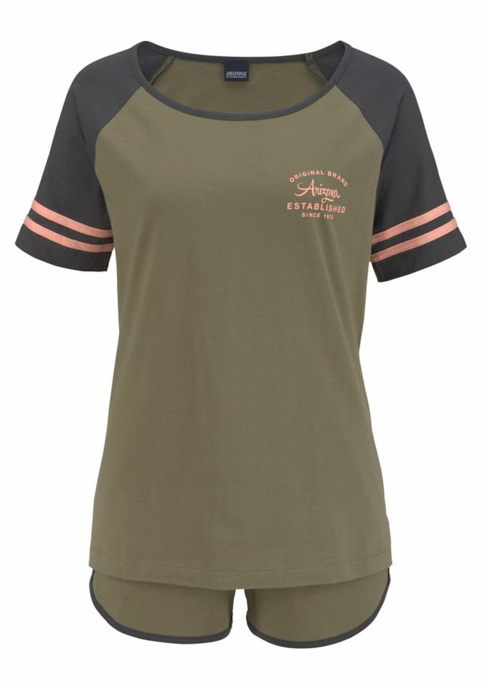 Kort pyjamas mörkblå / khaki