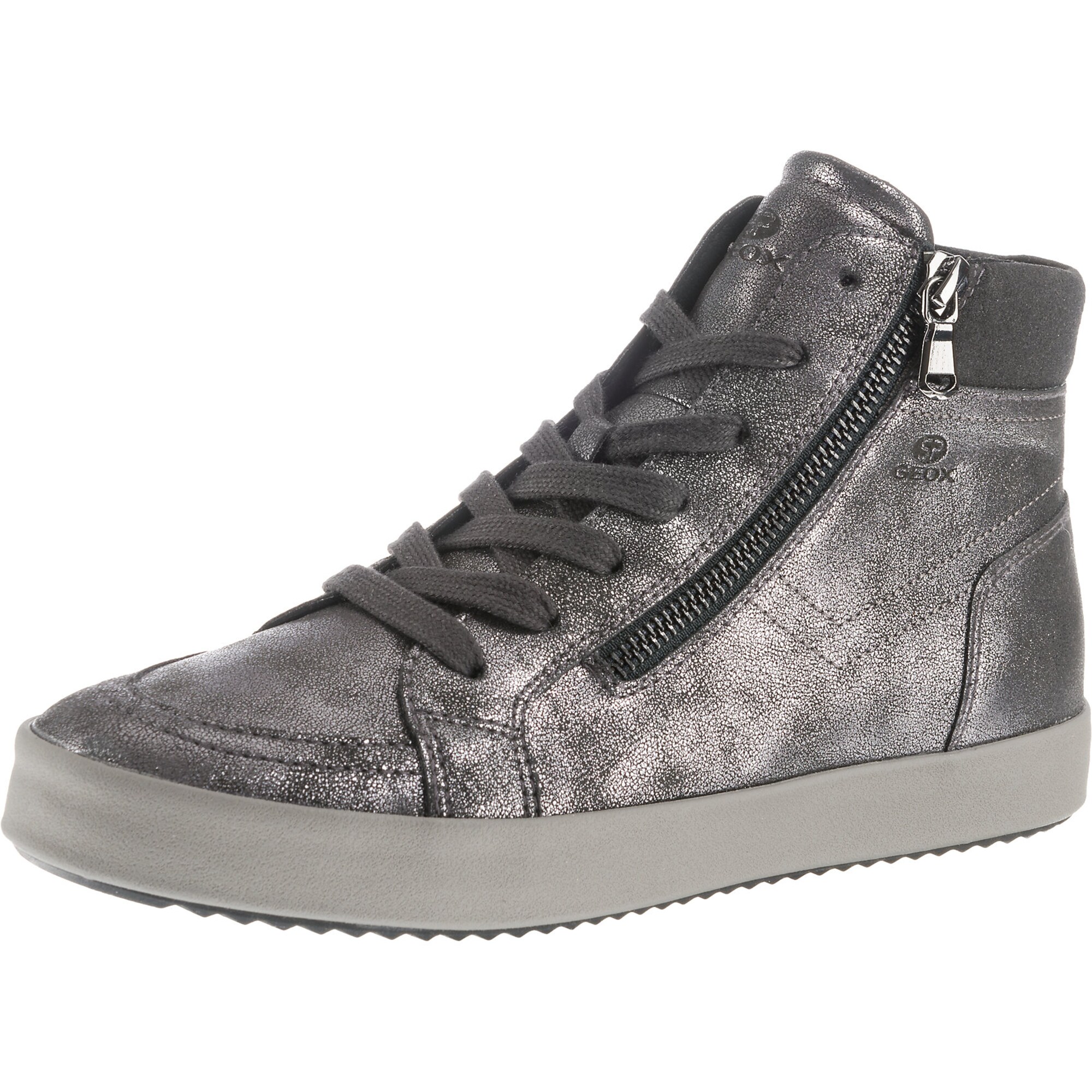 Geox Dames Sneakers Hoog Blomiee Donkergrijs geox kopen in de aanbieding