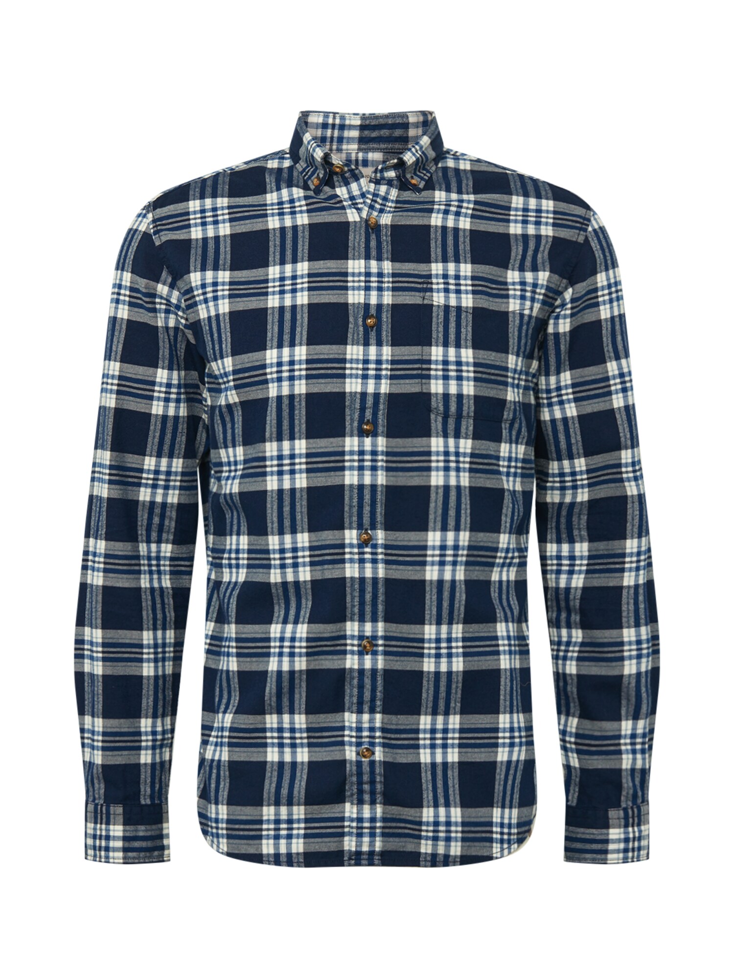 JACK & JONES Dalykiniai marškiniai  tamsiai mėlyna jūros spalva / melsvai pilka / balta