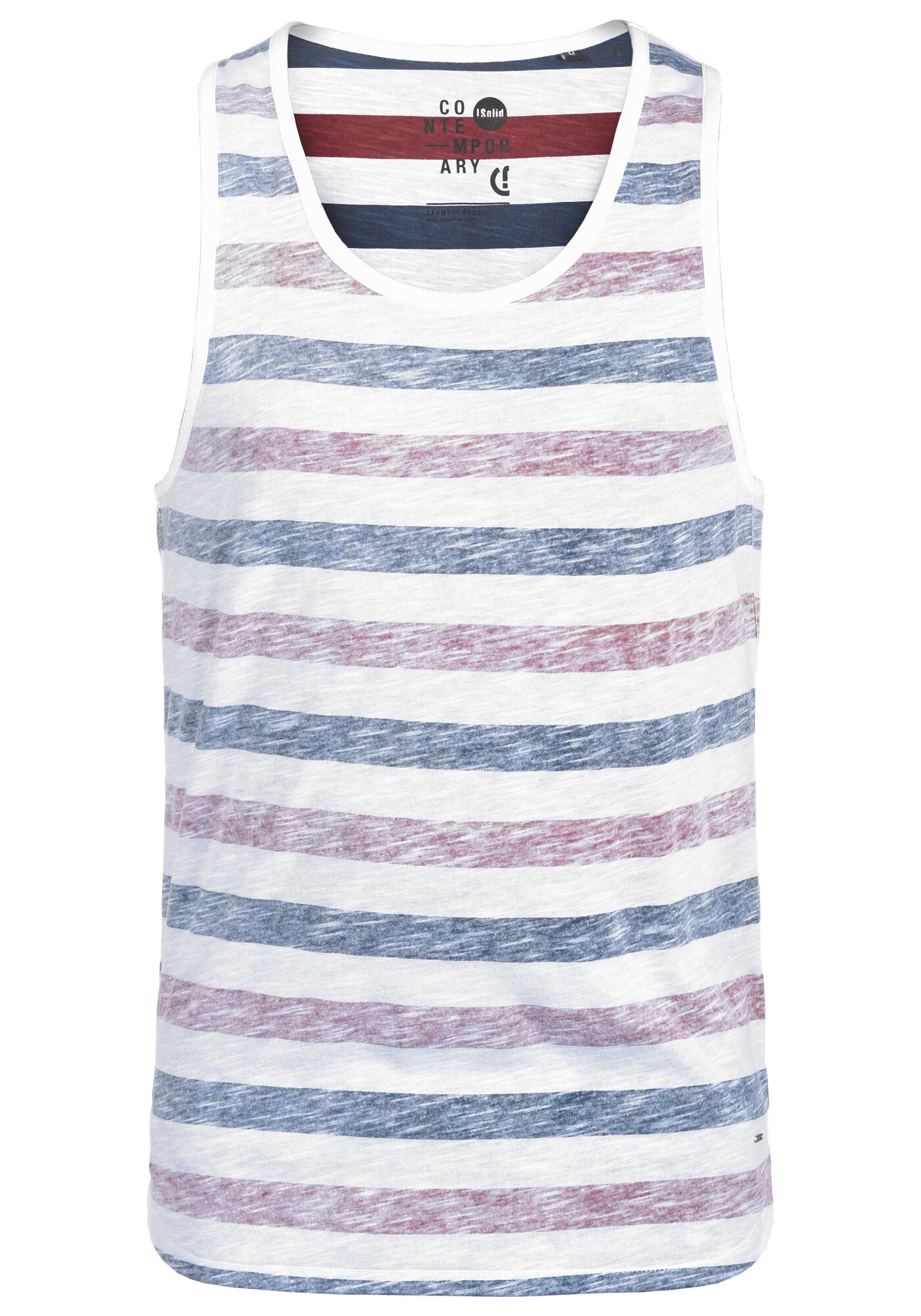 !Solid Camiseta 'Mende'  azul / berenjena / blanco