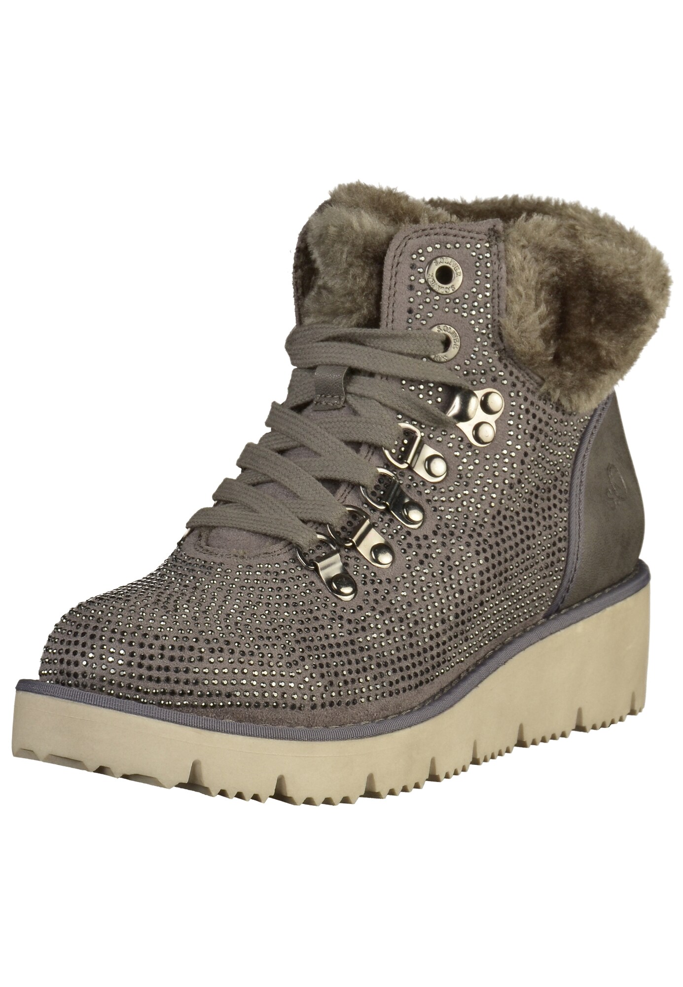 Soliver Red Label Dames Veterlaarzen Grijs soliver red label kopen in de aanbieding