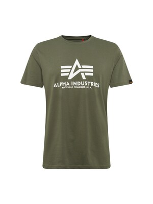 ALPHA INDUSTRIES Camiseta  oliva / blanco