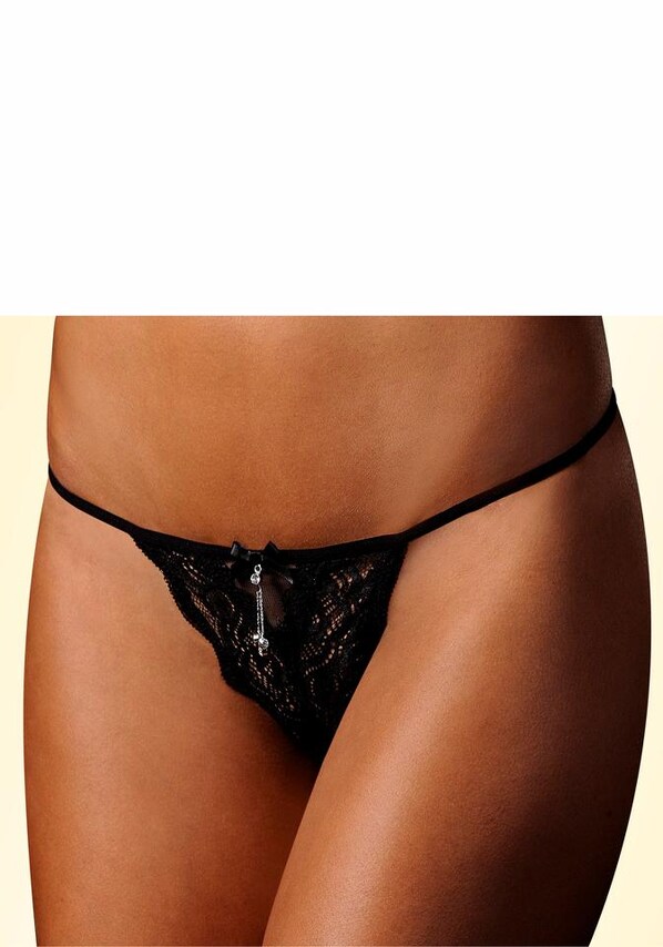PETITE FLEUR GOLD, String bugyik, fekete, 3 kép a 3 közül