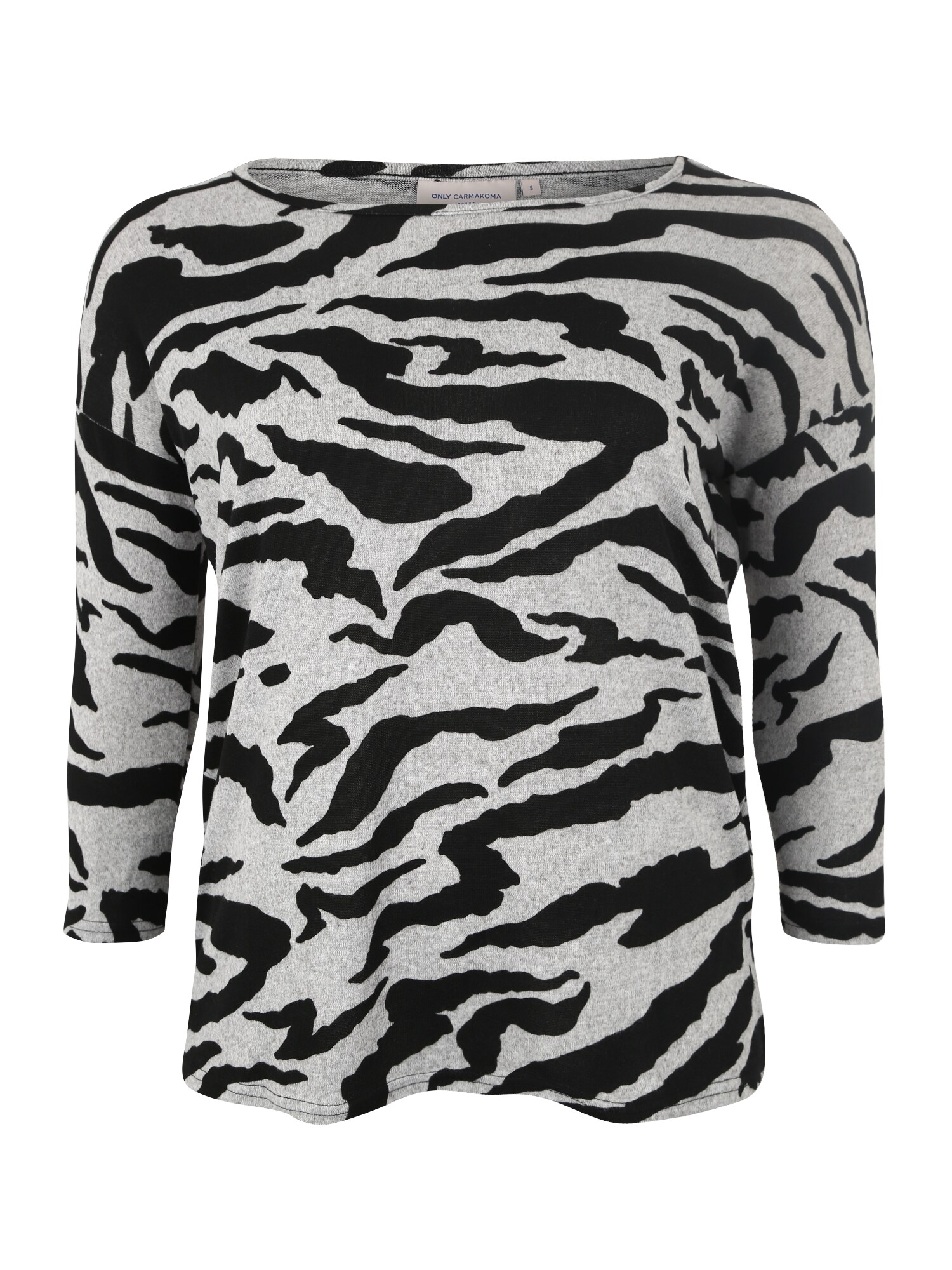 Only Carmakoma Dames Shirt Alba Grijs Gemeleerd Zwart only carmakoma kopen in de aanbieding