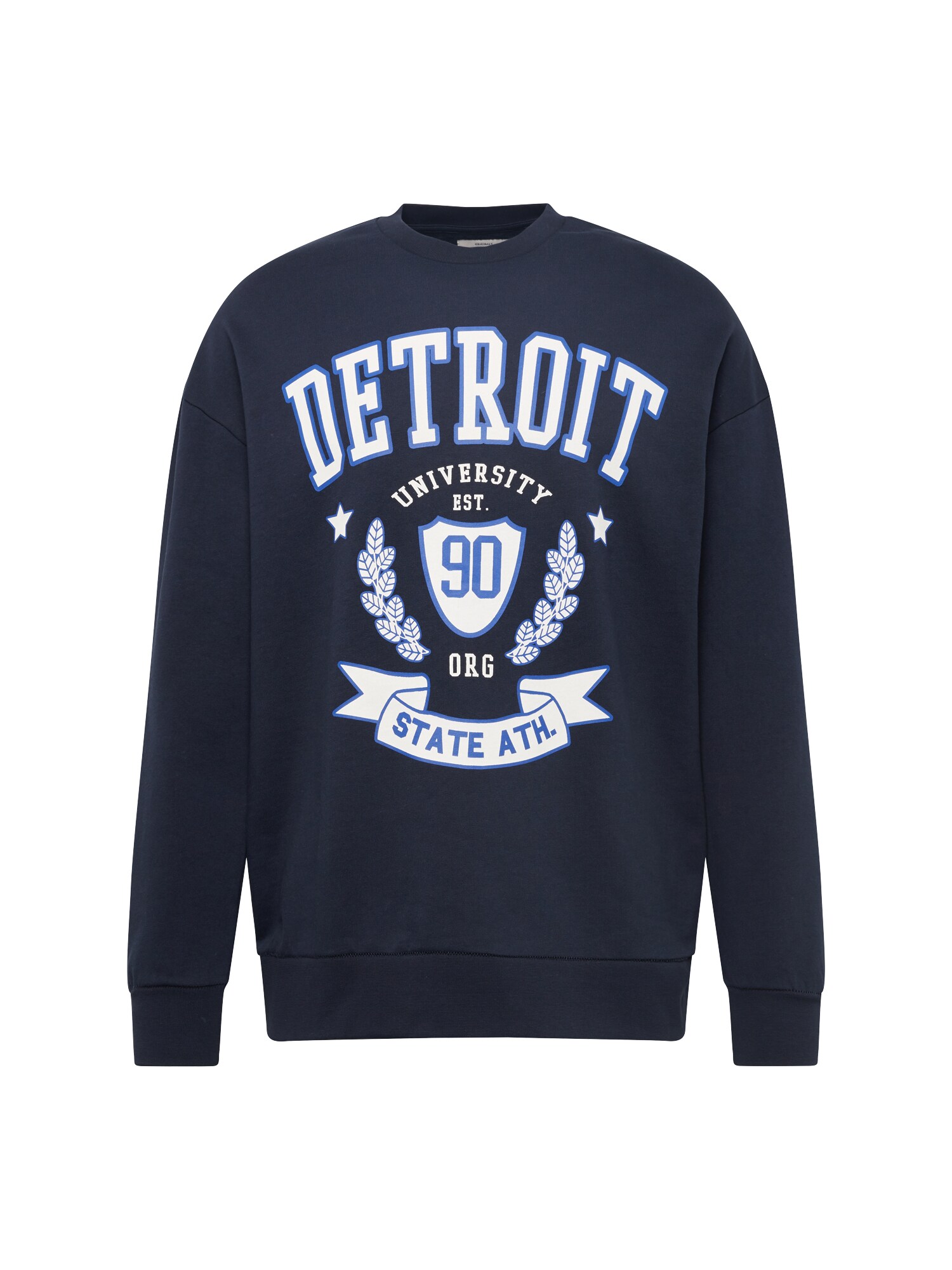 Jack And Jones Heren Sweatshirt Joruniversity Sweat Crew Neck Navy Wit jack and jones kopen in de aanbieding