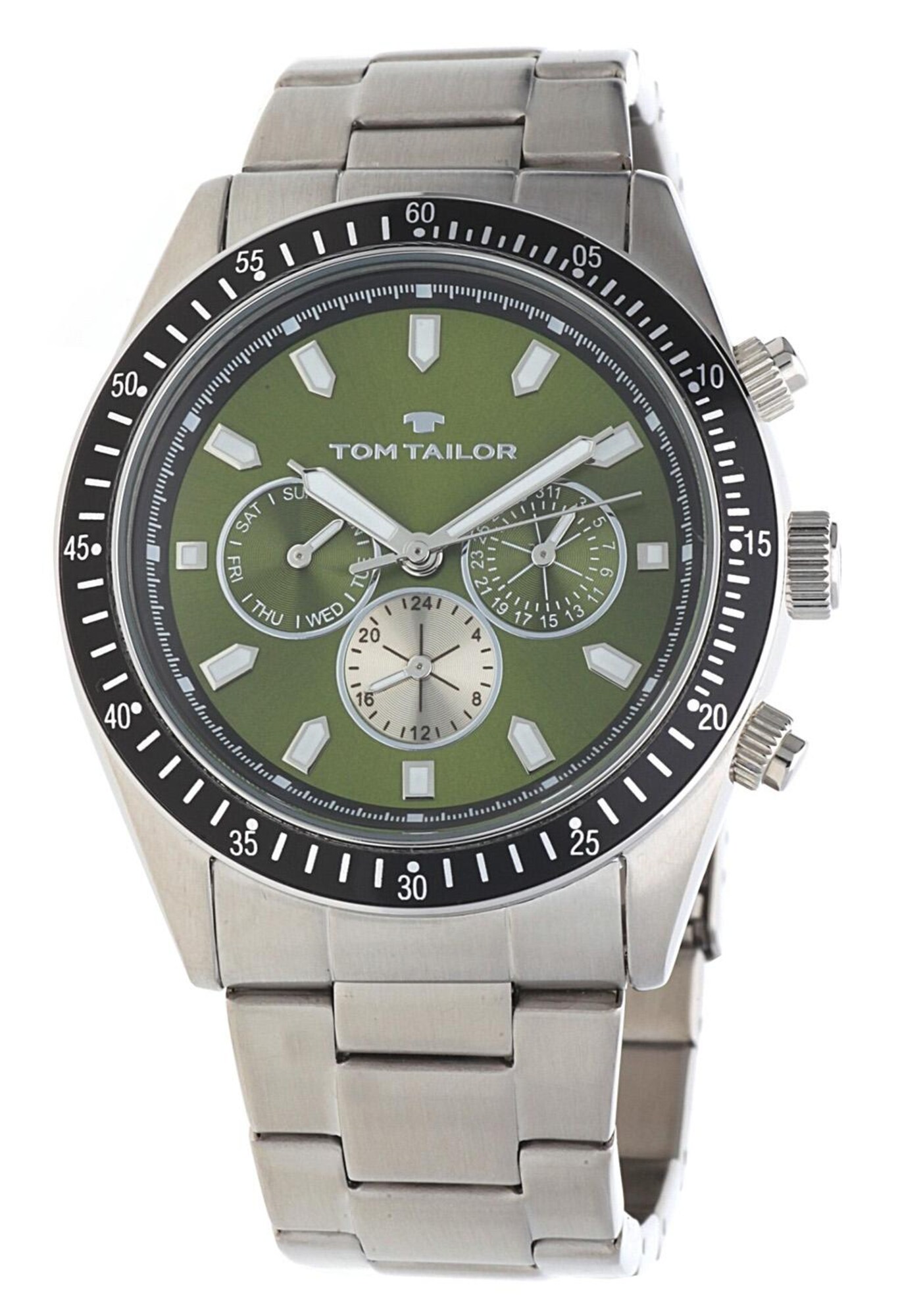 TOM TAILOR Armbanduhr oliv / silber