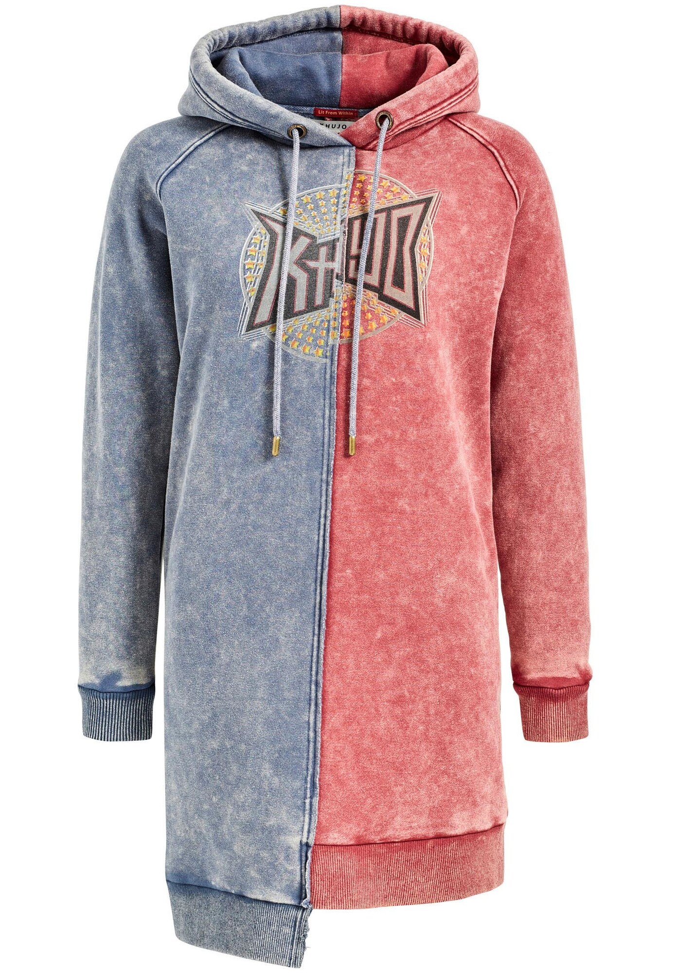Khujo Dames Sweatshirt Keiko Smoky Blue Pitaja Roze khujo kopen in de aanbieding