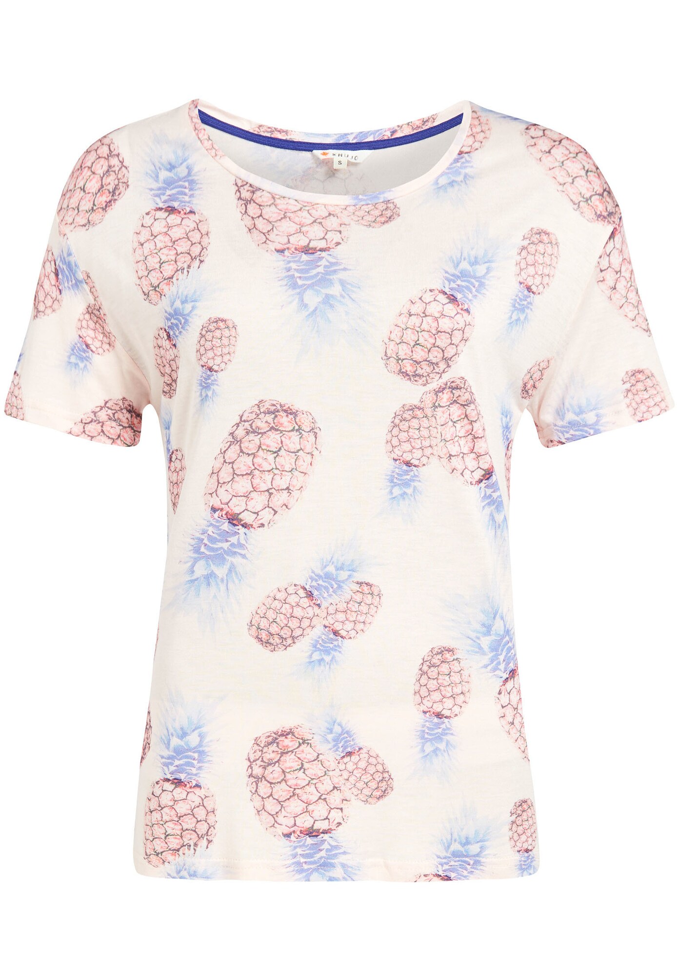 Khujo Dames Shirt Ornate Print Blauw Pink Wit khujo kopen in de aanbieding