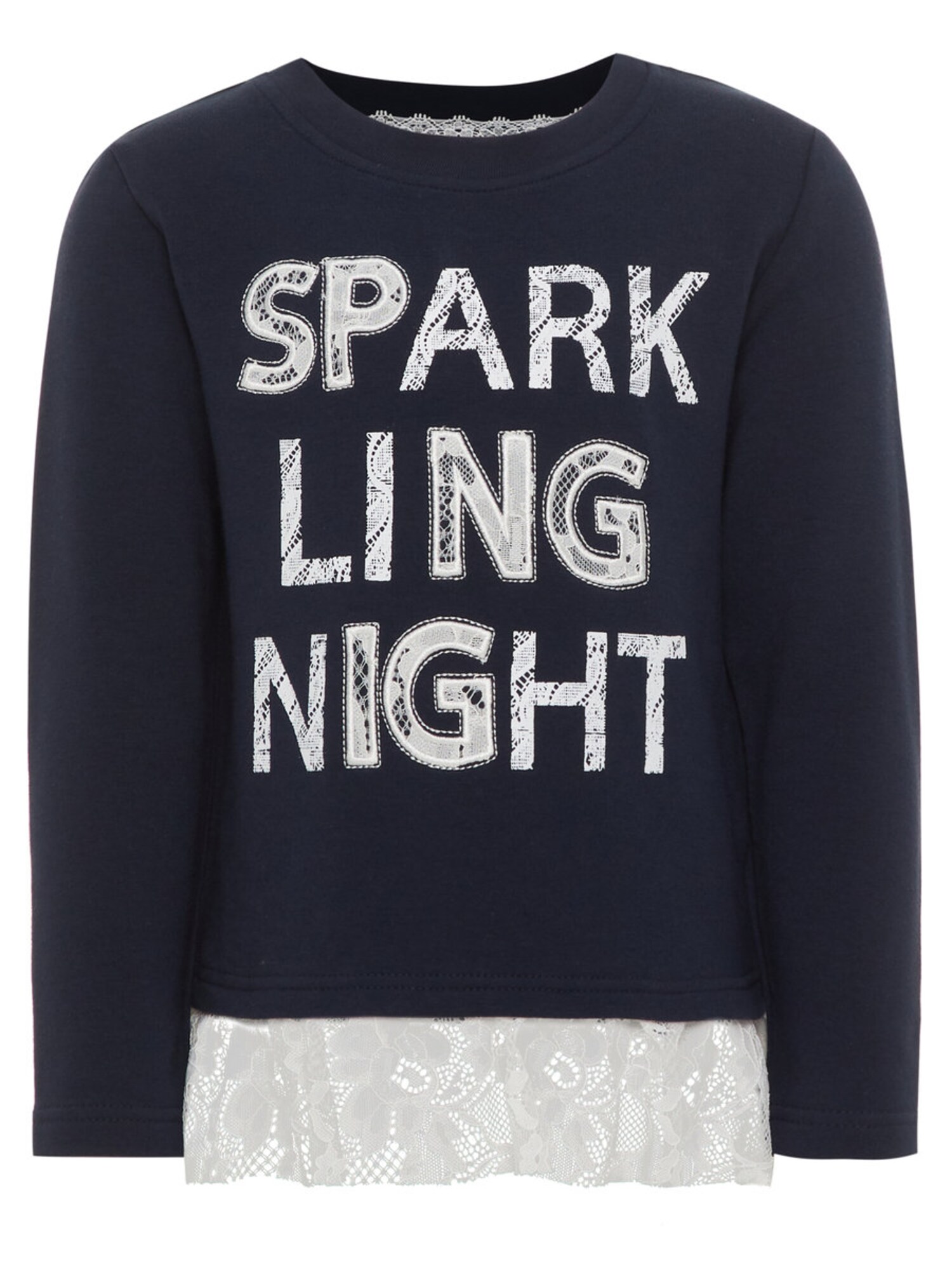 Name It Meisjes Sweatshirt Donkerblauw Natuurwit name it kopen in de aanbieding