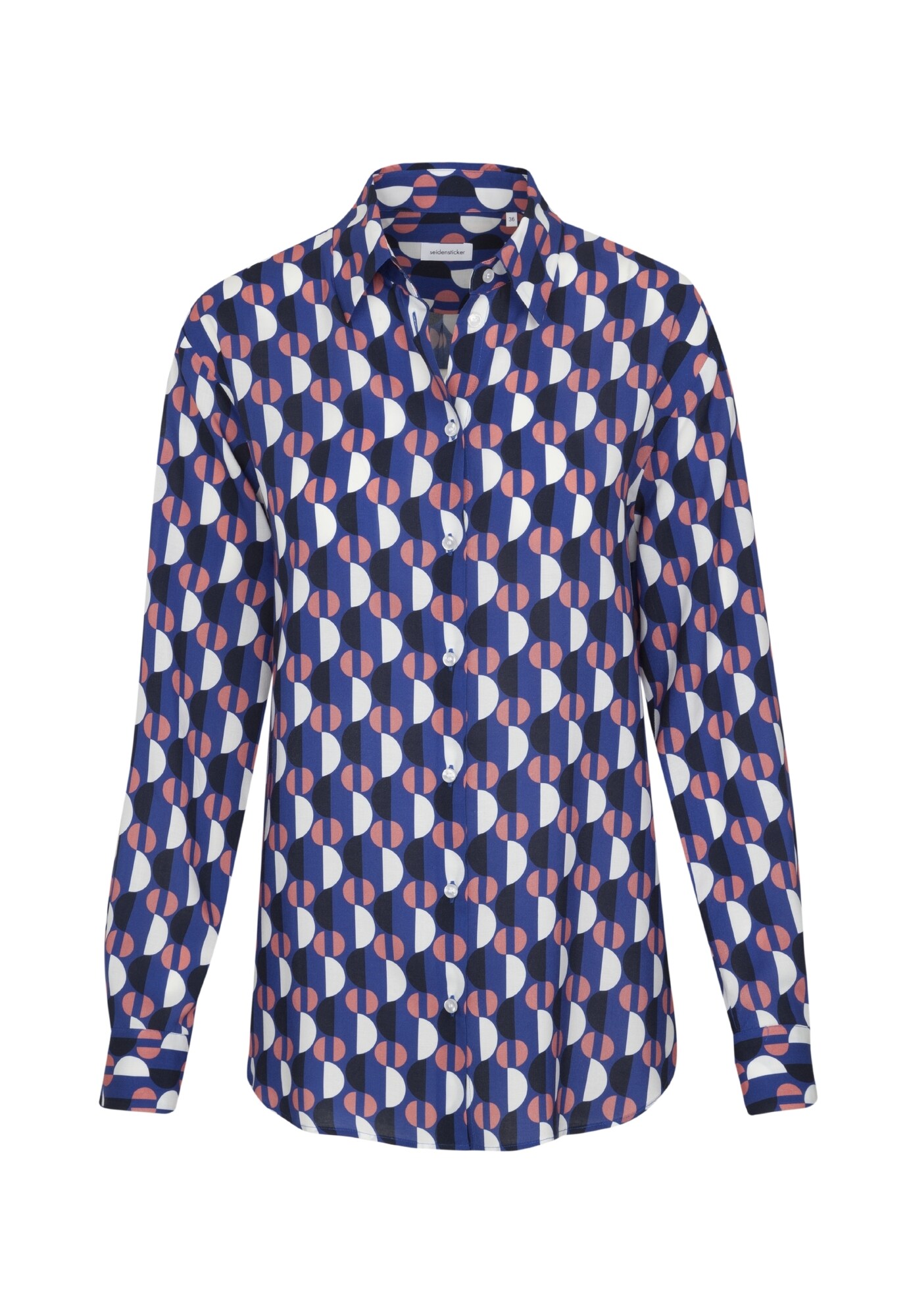 Seidensticker Dames Blouse Schwarze Rose Blauw Nachtblauw Wit seidensticker kopen in de aanbieding