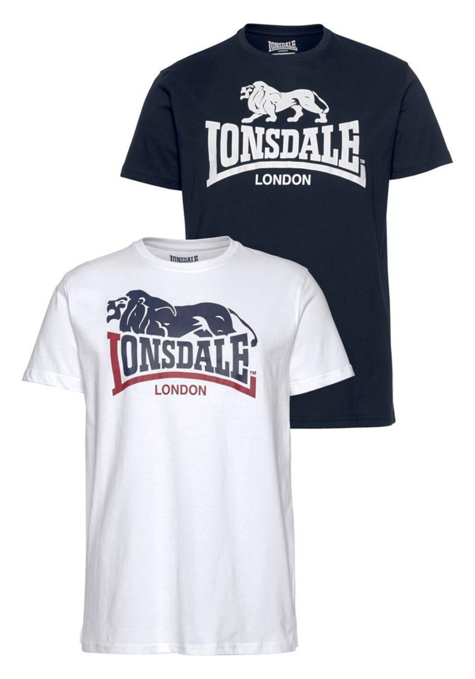 T-shirt 'Loscoe' marinblå / mörkröd