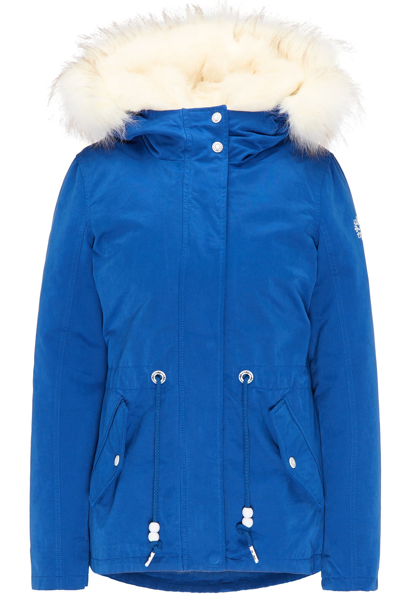 Mymo Dames Winterjas Blauw Wolwit mymo kopen in de aanbieding