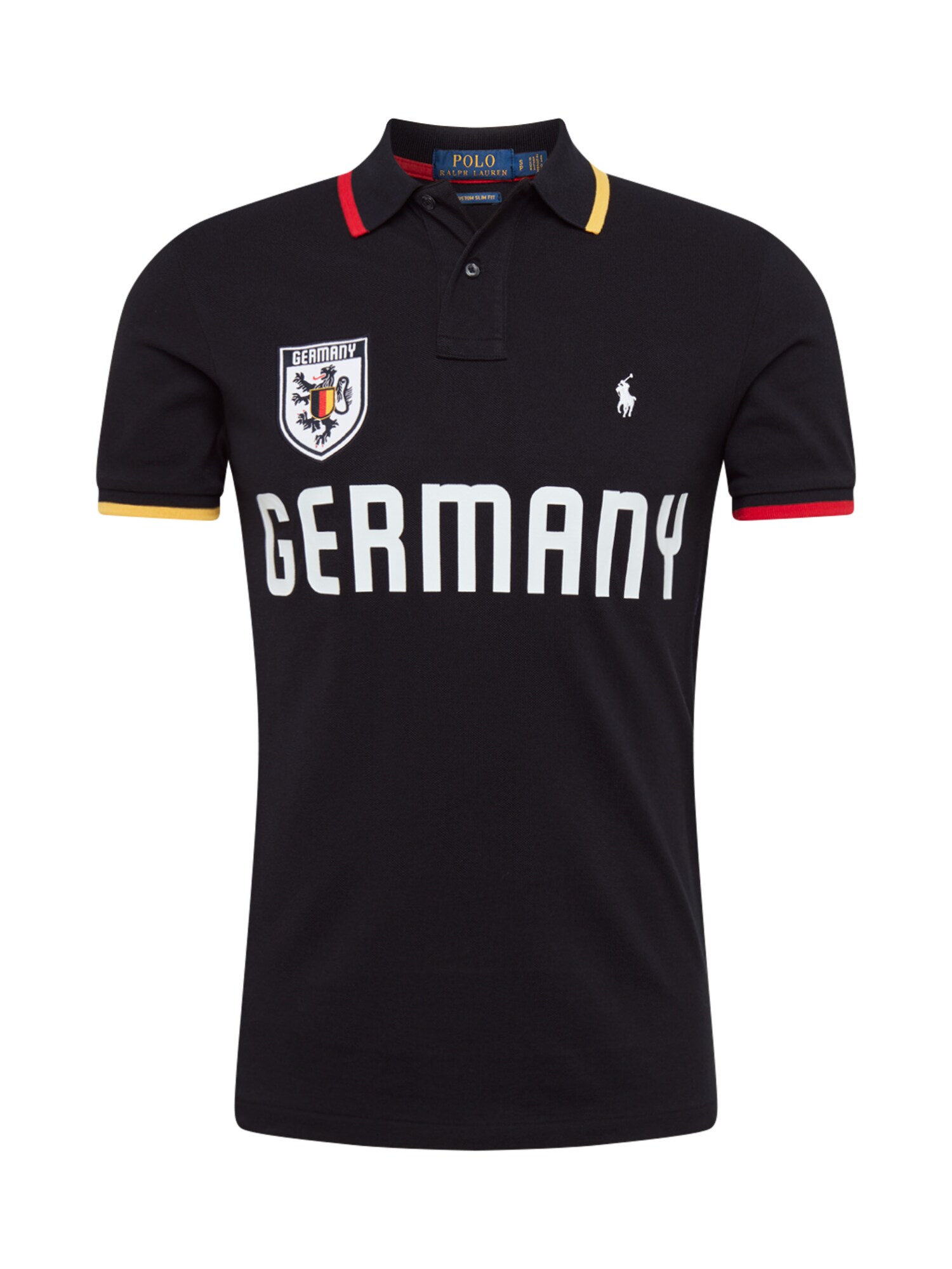 POLO RALPH LAUREN Marškinėliai  juoda / balta / melionų spalva / geltona