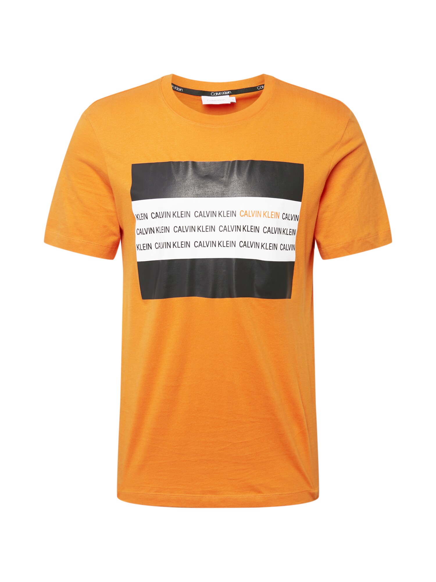 Calvin Klein Marškinėliai  oranžinė / balta / juoda