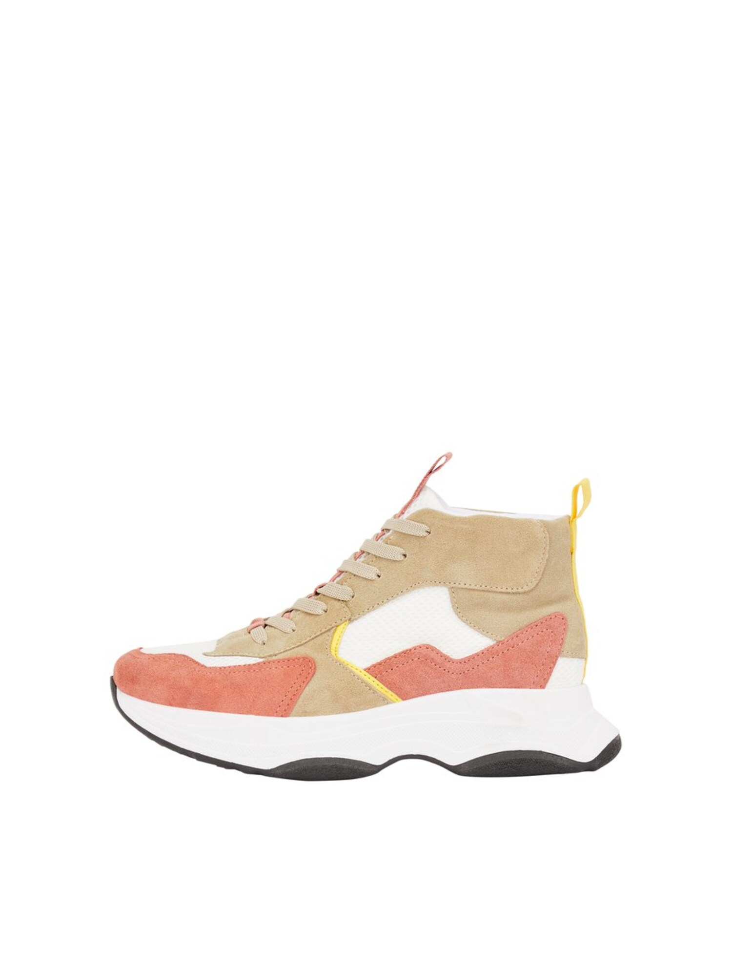 Bianco Dames Sneakers Hoog Alia Sand Geel Rosa Wit bianco kopen in de aanbieding