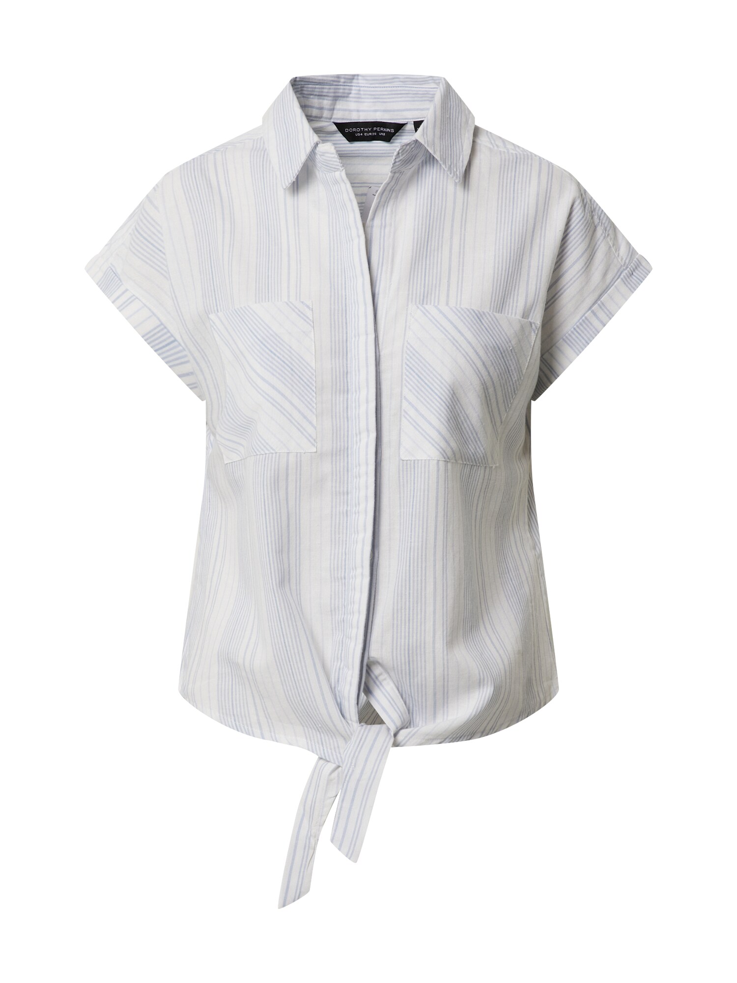 Dorothy Perkins Palaidinė 'BLUE STRIPE SHORT SLEEVE SHIRT'  šviesiai mėlyna