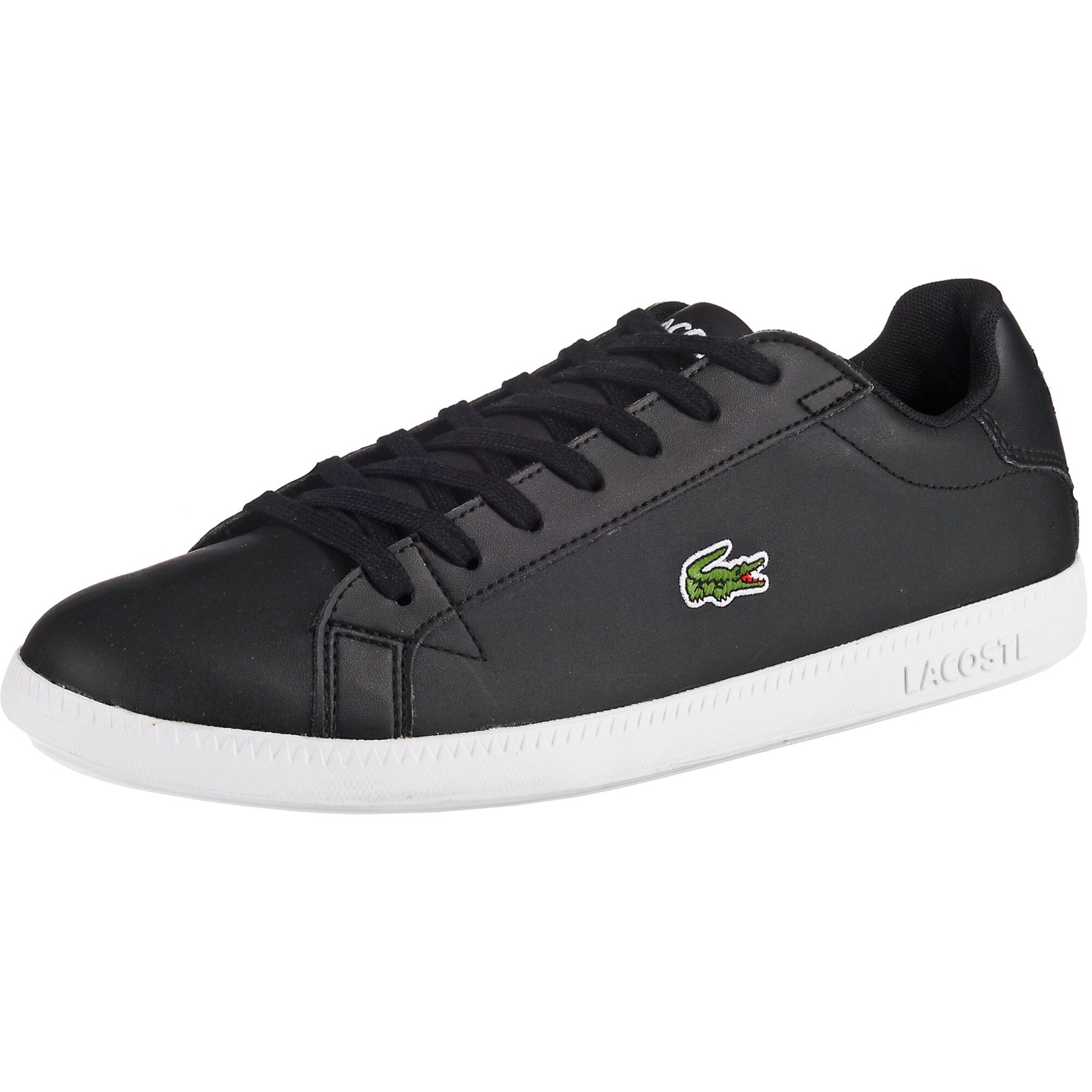 Lacoste Heren Sneakers Laag Graduate Lichtgroen Zwart Wit lacoste kopen in de aanbieding