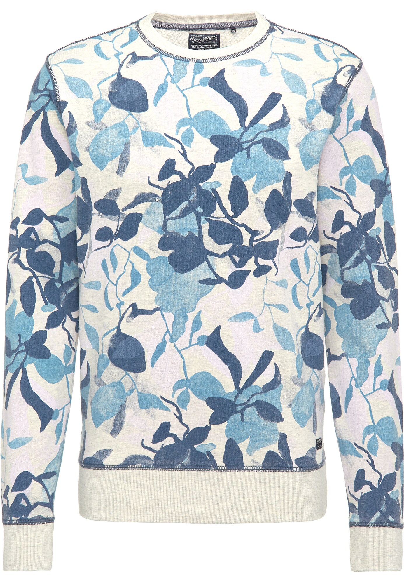 Petrol Industries Heren Sweatshirt Creme Blauw petrol industries kopen in de aanbieding