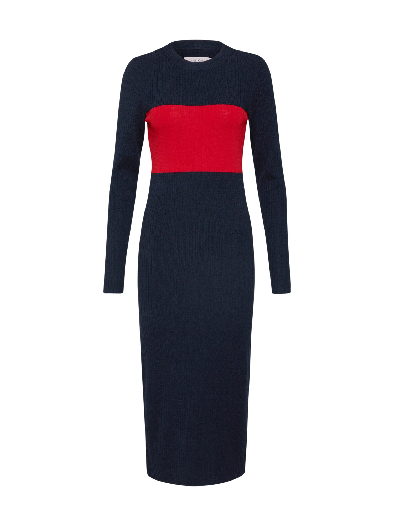 Calvin Klein Dames Jurk Navy Rood calvin klein kopen in de aanbieding