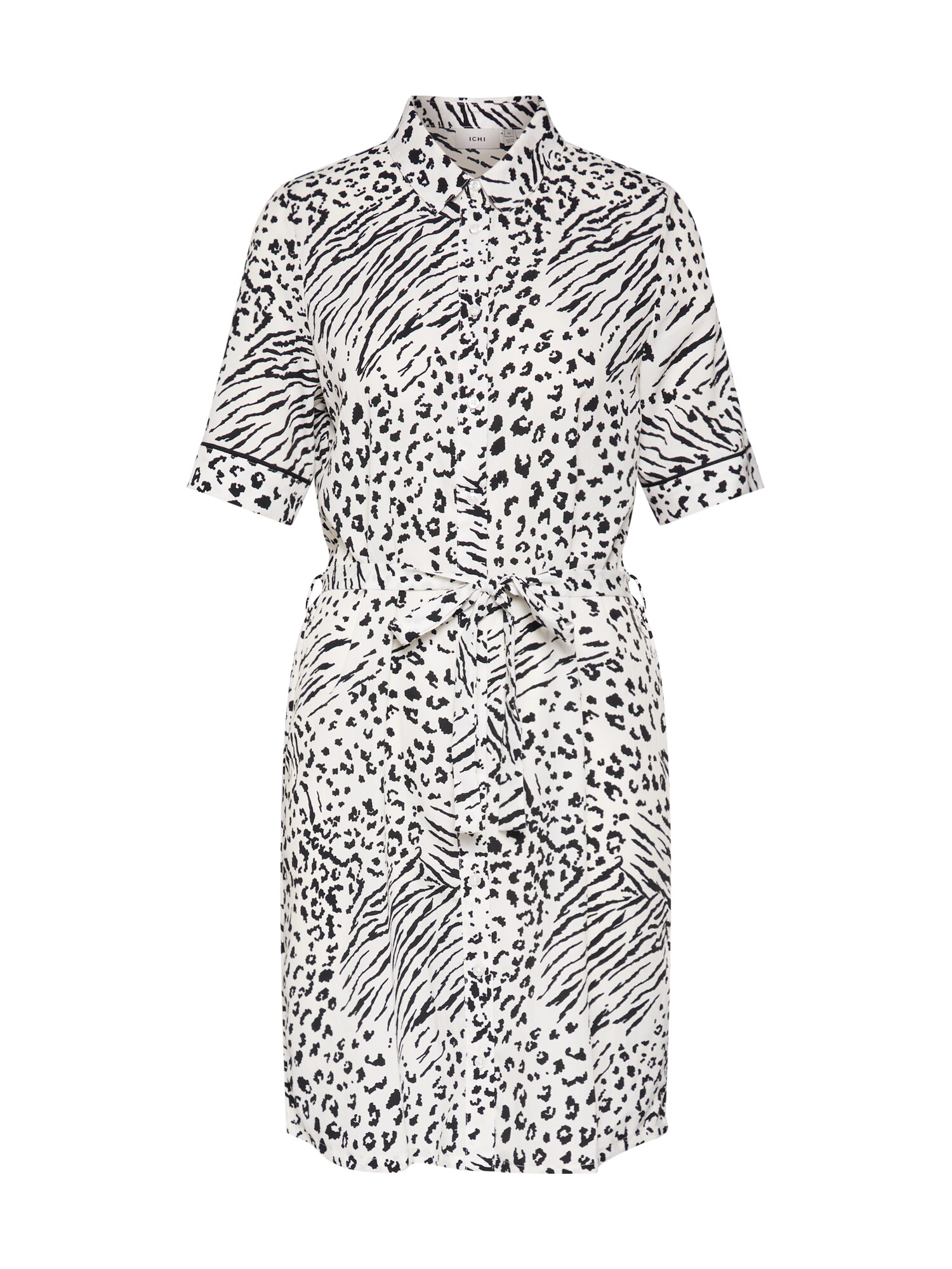 Ichi Dames Blousejurk Rosy Dr Zwart Wit ichi kopen in de aanbieding