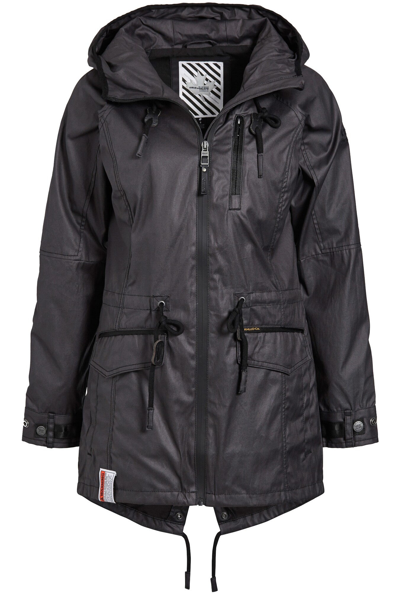 Khujo Dames Tussenparka Veena Zwart Gemeleerd khujo kopen in de aanbieding