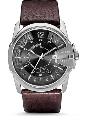 DIESEL Reloj analógico 'Master Chief'  marrón oscuro / negro / plata